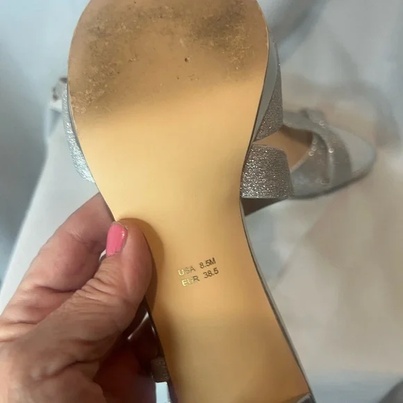 Glamorous Nina Silver  Heels with Strappy Design - Picture 6 of 6